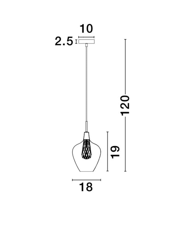 FILO Chrome Aluminium Clear Glass & Gold Frame LED G9 1x5W Bulb Excluded D: 18 H1: 19 H2: 120 cm