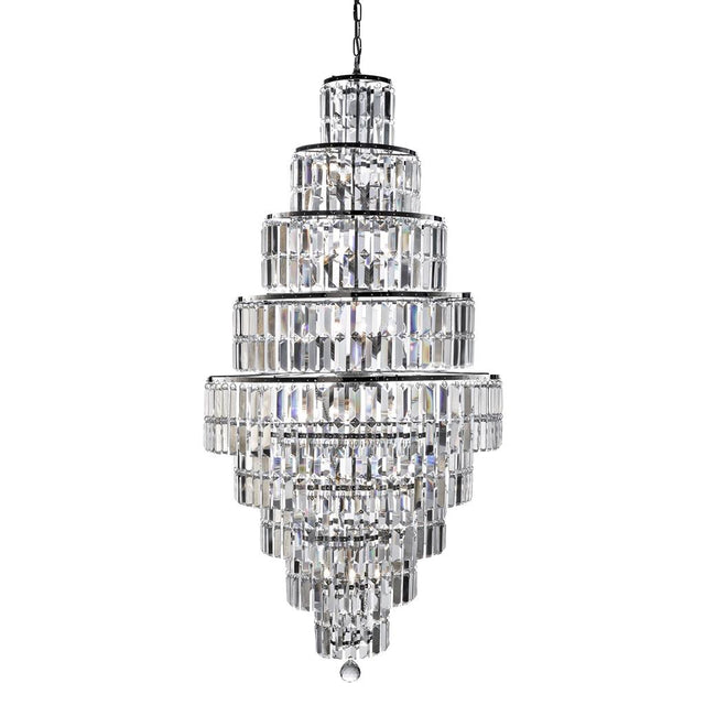 EMPIRE - 13LT CHANDELIER, CHROME, CLEAR CRYSTAL