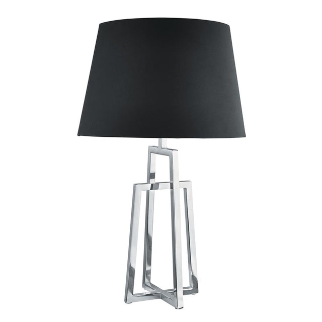 YORK TABLE LAMP SINGLE -CC INTERLOCKING FRME BLK TAPERED SHADE