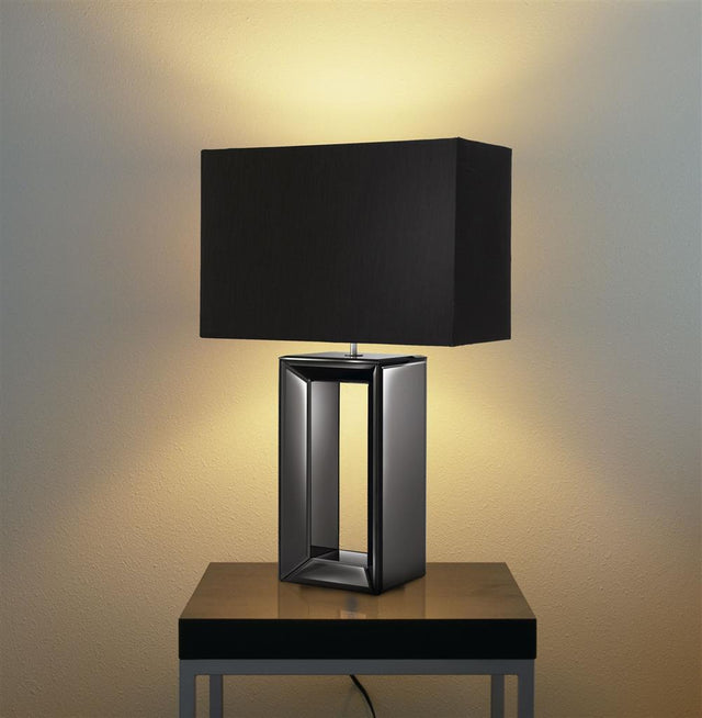 MIRROR TABLE LAMP - TALL - BLACK FS SHADE