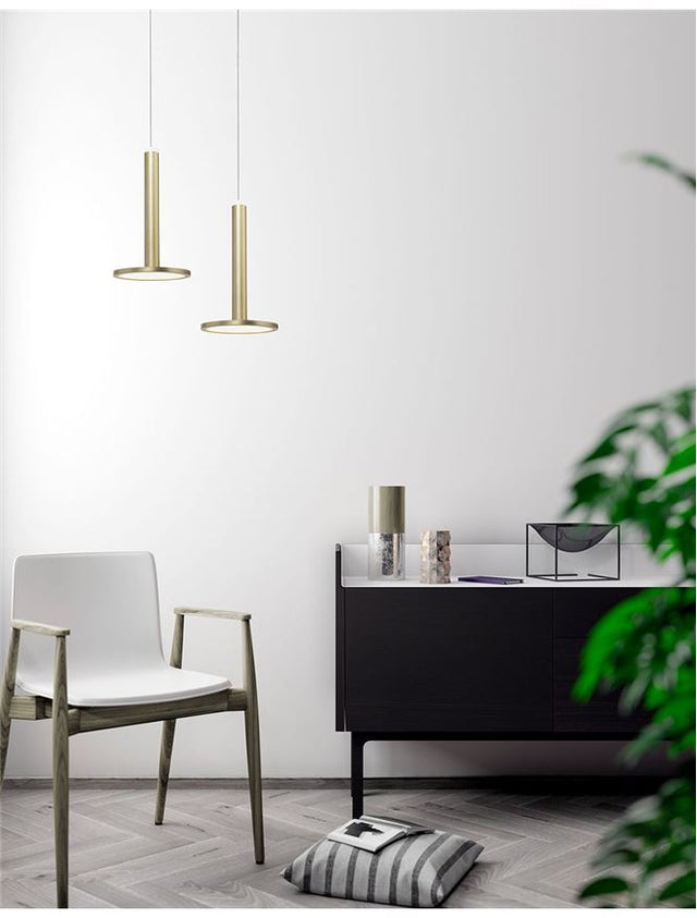 PALENCIA Satin Gold Aluminium & Acrylic LED 11 Watt 230 Volt 414Lm 3000K IP20 D: 15 H: 120 cm