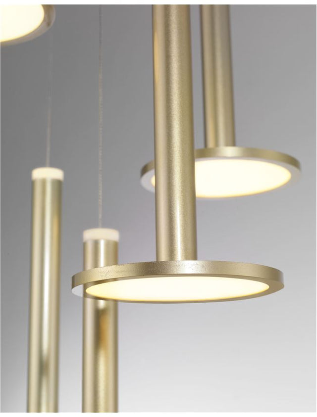 PALENCIA Satin Gold Aluminium & Acrylic LED 53 Watt 230 Volt 1967Lm 3000K IP20 D: 41 H: 150 cm