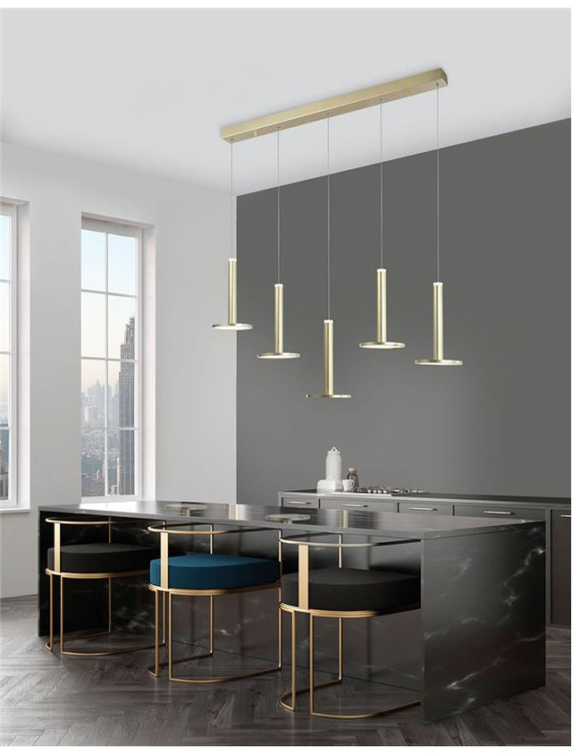 PALENCIA Satin Gold Aluminium & Acrylic LED 53 Watt 1967Lm 3000K IP20 L: 107 W: 15 H: 150 cm