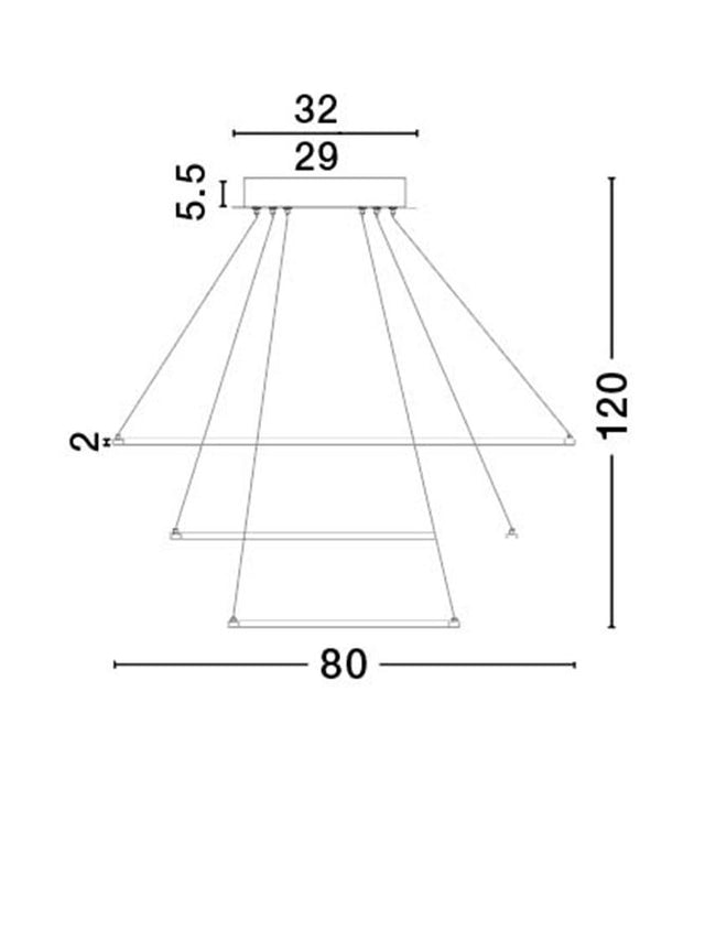 DEA Matt White Aluminium & Acrylic Adjustable LED 145 Watt 8100Lm 3000K IP20 D: 80 H: 120 cm