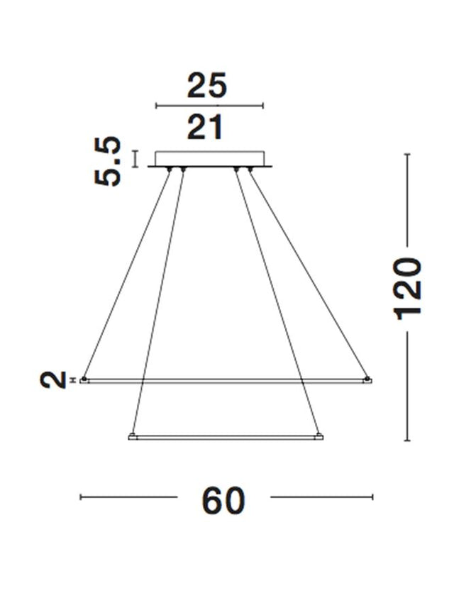 DEA Matt White Aluminium & Acrylic Adjustable LED 85 Watt 4500Lm 3000K IP20 D: 60 H: 120 cm