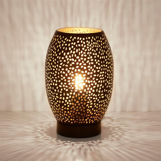 LASER 1LT TABLE LAMP, BLACK AND GOLD