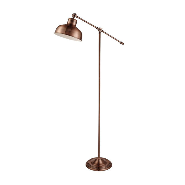 MACBETH INDUSTRIAL ADJUSTABLE FLOOR LAMP, ANTIQUE COPPER