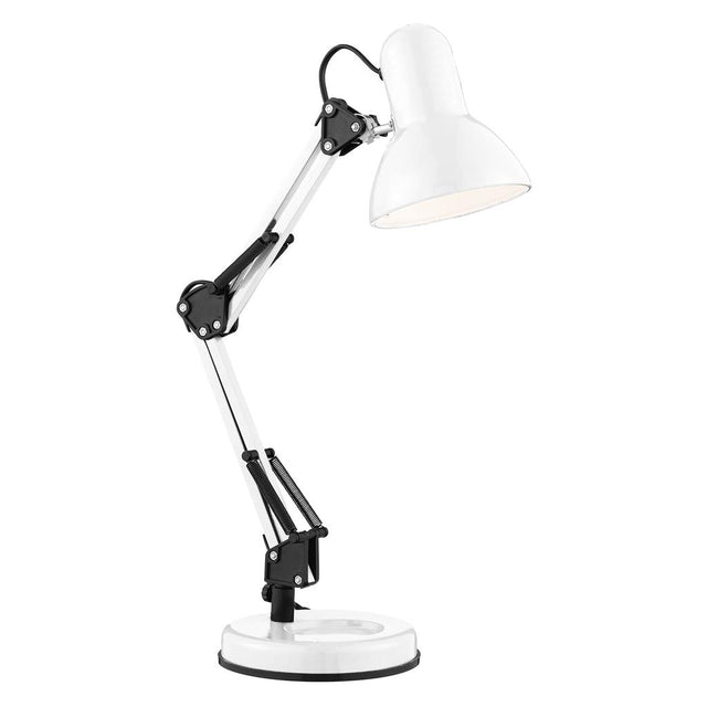 DESK PARTNERS SHINY WHITE HOBBY TABLE LAMP