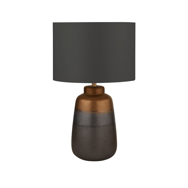 NAVY/BRONZE CERAMIC TABLE LAMP