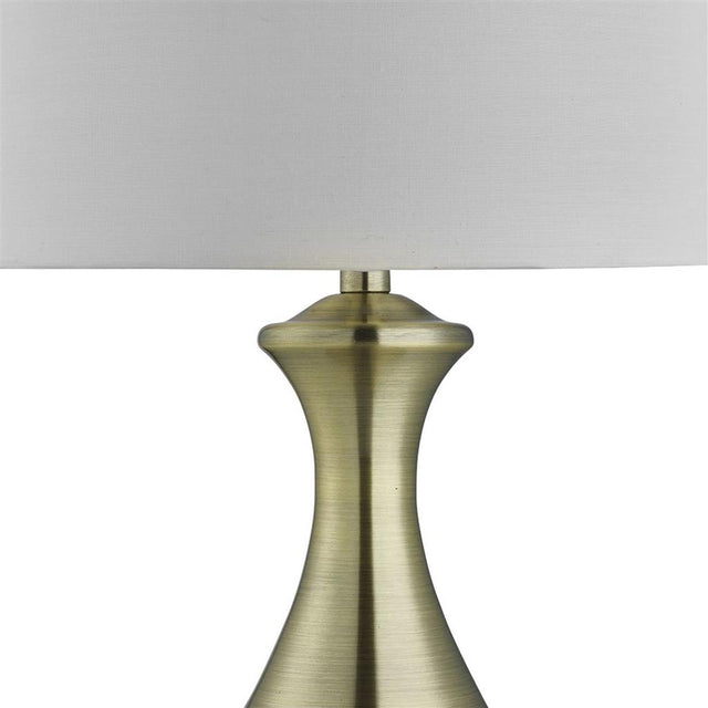 TOUCH LAMP ANTIQUE BRASS, CREAM SHADE