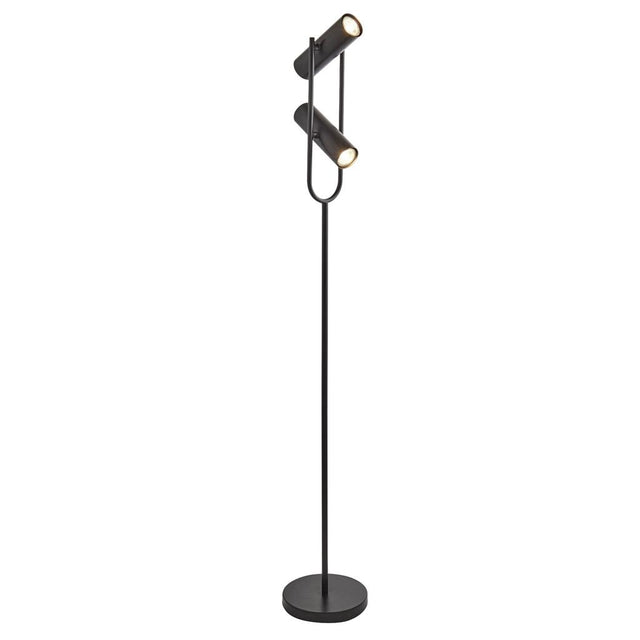 TELESCOPE 2LT CYLINDER SHADE FLOOR LAMP, MATT BLACK