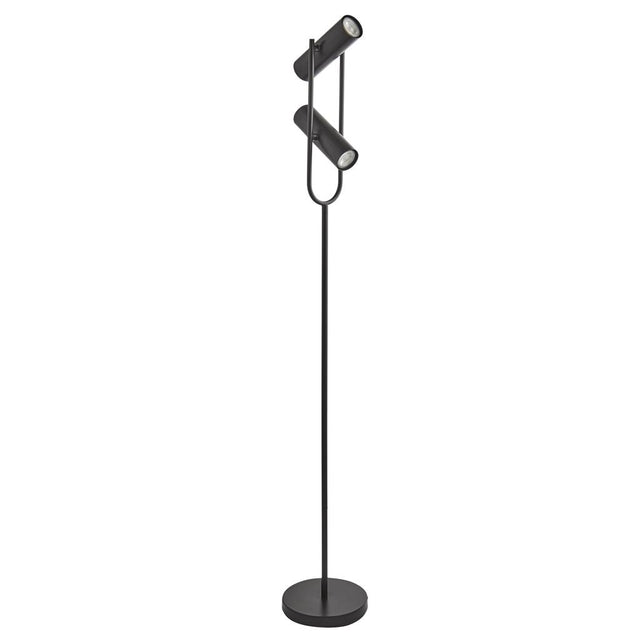 TELESCOPE 2LT CYLINDER SHADE FLOOR LAMP, MATT BLACK