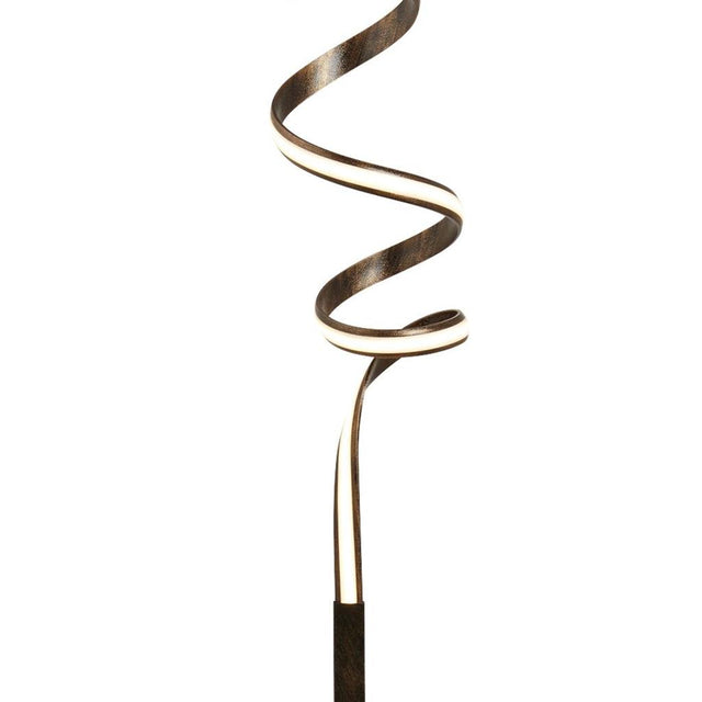 RIBBON (DIM) LED TWIST FLOOR LAMP, RUSTIC BLACK/GOLD