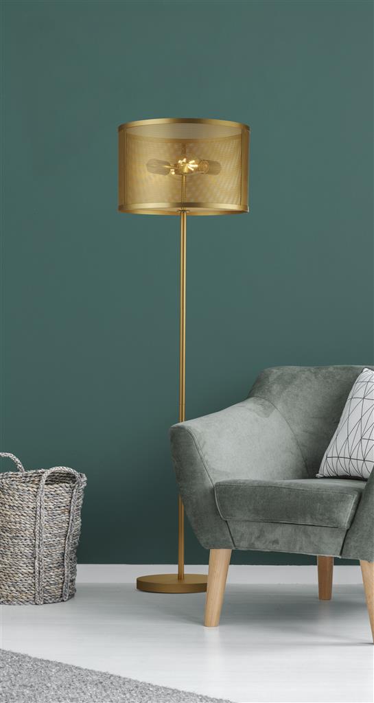 FISHNET 2LT FLOOR LAMP, MATT GOLD