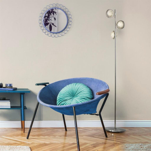 QUARTZ 3LT  FLOOR LAMP, BUBBLE GLASS WITH DETAILED RIM