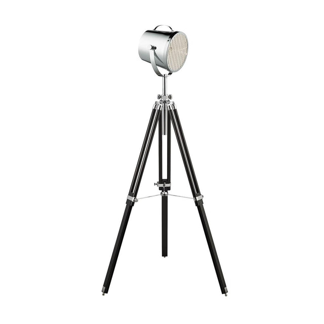 STUDIO LAMP ADJUSTABLE  - FLOOR LAMP -  CHROME SHADE/BLACK BASE