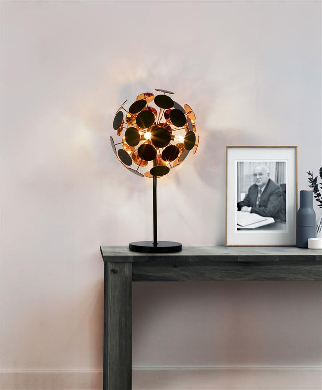 DISCUS BLACK/GOLD 3LT TABLE LAMP