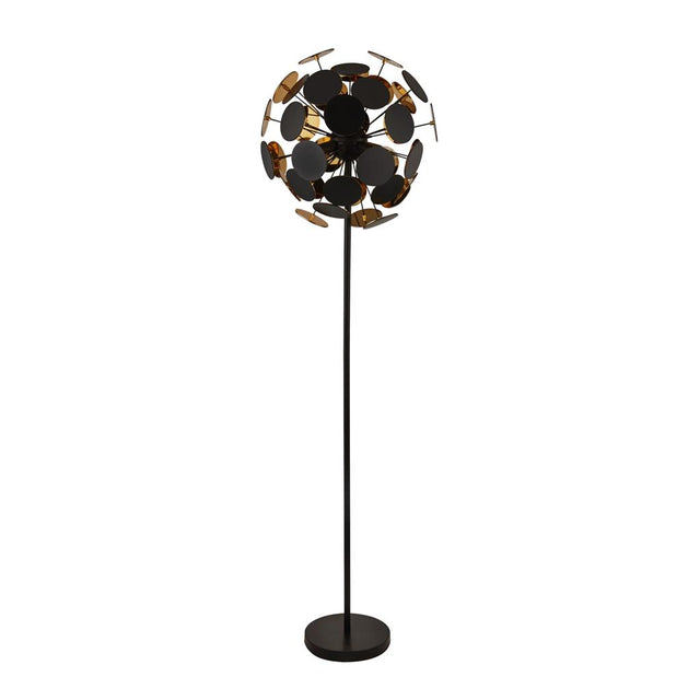 DISCUS BLACK/GOLD 4LT FLOOR LAMP