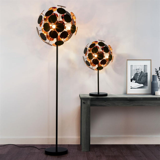 DISCUS BLACK/GOLD 4LT FLOOR LAMP