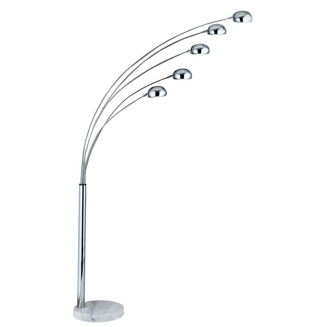 GIRAFFE - 5LT FLOOR LAMP, CHROME, WHITE MARBLE BASE