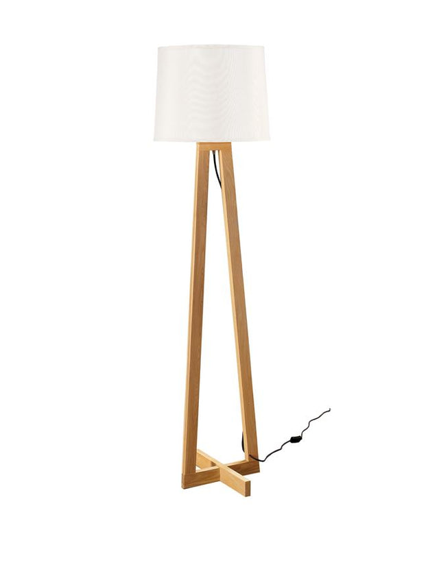 ALMA Natural Wood Sand White Shade Black Fabric Wire LED E27 1x12W Bulb Excluded L: 31 H1:35 H2:164 cm