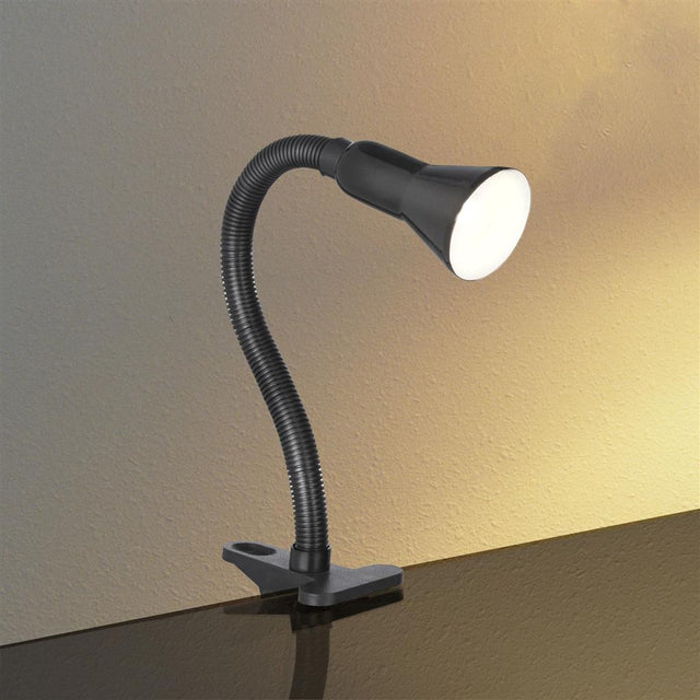 DESK PARTNERS - BLACK FLEX CLIP TASK LAMP