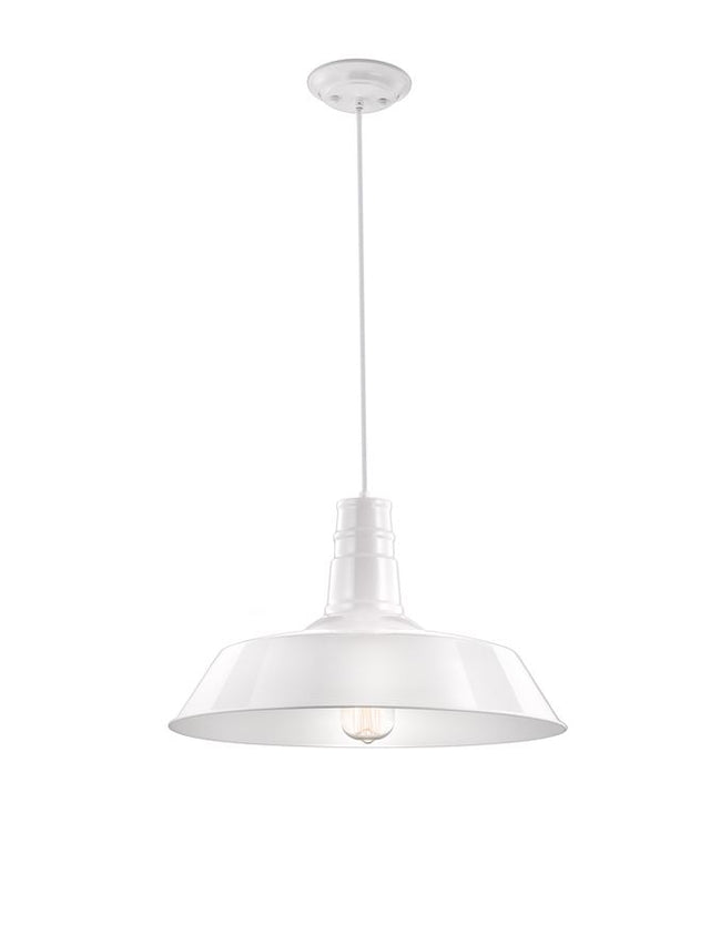 OSTERIA Shining White Steel Outside Matt White Inside LED E27 1x12W IP20 Bulb Excluded D: 46 H: 115 cm