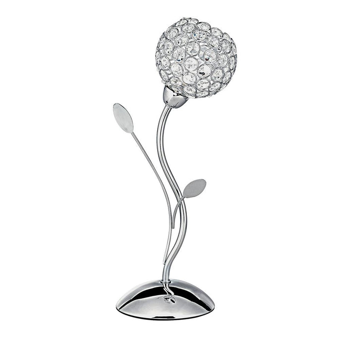 BELLIS II - TABLE LAMP, CHROME, CLEAR GLASS DECO SHADE