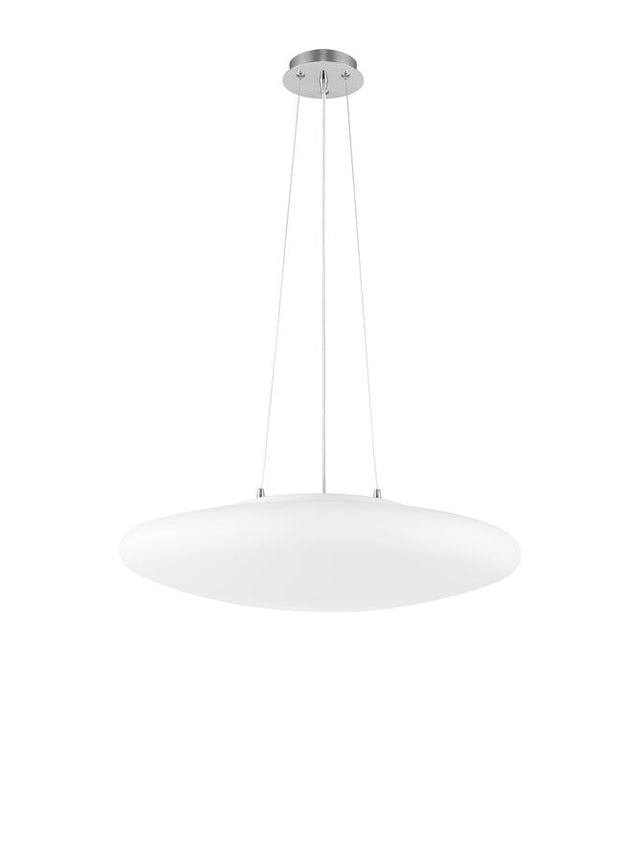 PRESSIONE Opal Glass Satin Metal Base Chrome Aluminium LED E27 4x12W IP20 Bulb Excluded D: 60 H: 110 cm