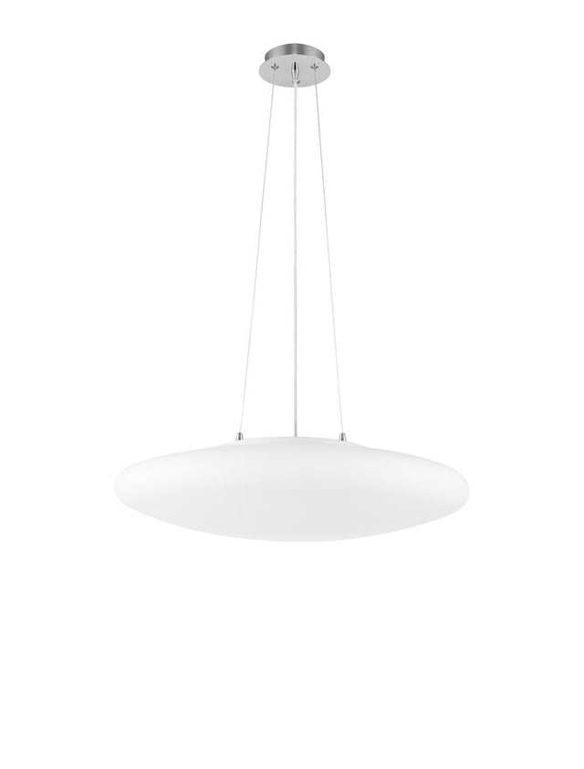 PRESSIONE Opal Glass Satin Metal Base Chrome Aluminium LED E27 3x12W IP20 Bulb Excluded D: 50 H: 110 cm