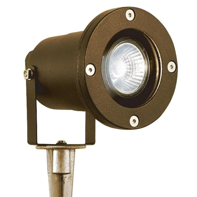 OUTDOOR & PORCH (GU10 LED) -  DIRECTIONAL SPIKE LIGHT RUST BROWNWITH EU PLUG