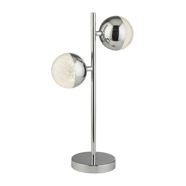 MARBLES 2LT TABLE LAMP - CHROME WITH CRYSTAL SAND