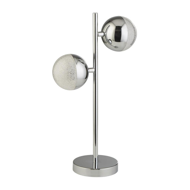 MARBLES 2LT TABLE LAMP - CHROME WITH CRYSTAL SAND