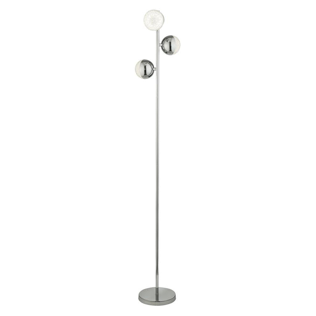 MARBLES 3LT FLOOR LAMP - CHROME WITH CRYSTAL SAND