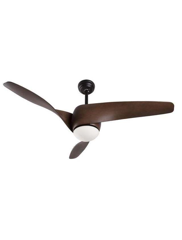 BREEZE Fan Body Material Steel Matt Black&Glass 3ABS Blades with Wood