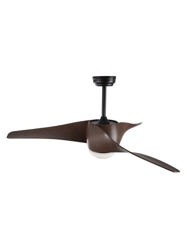 BREEZE Fan Body Material Steel Matt Black&Glass 3ABS Blades with Wood