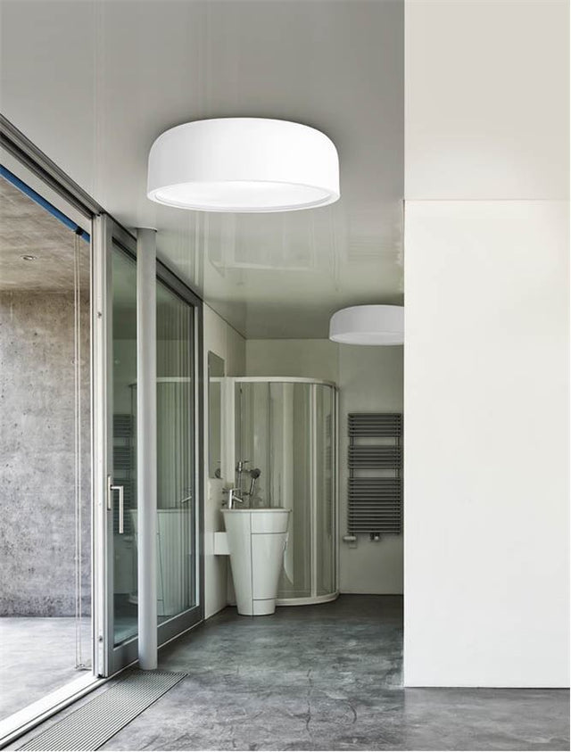 PERLETO Ceiling Light Out.Matt White Steel-In.Matt White Steel LED E27 3x12W D:48 H:15cm