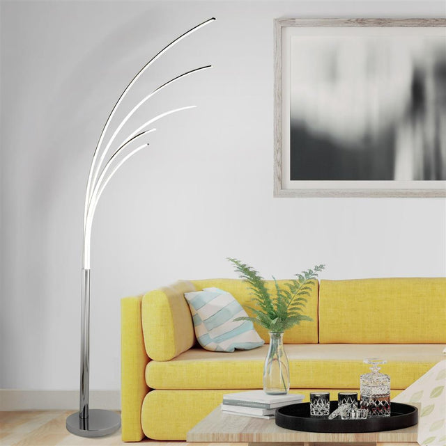 GIRAFFE 2 - 5LT LED ARCH FLOOR LAMP, CHROME