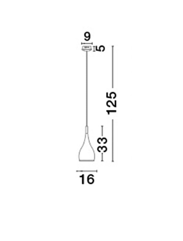 CIOTO Metal Rose Gold Outside White Chrome Inside E27 LED 1x5W Bulb Excluded D: 16 H1: 33 H2: 125 cm