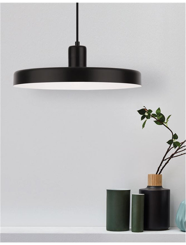 CHIOTO Matt Black Steel Outside Shiny White Steel Inside LED E27 1x12W IP20 Bulb Excluded D: 36 H: 120 cm