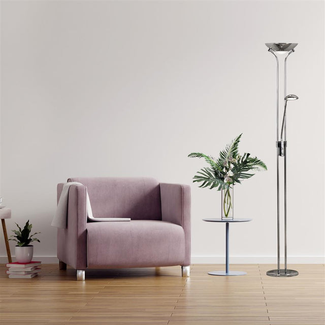 LED MOTHER & CHILD FLOOR LAMP - CHROME