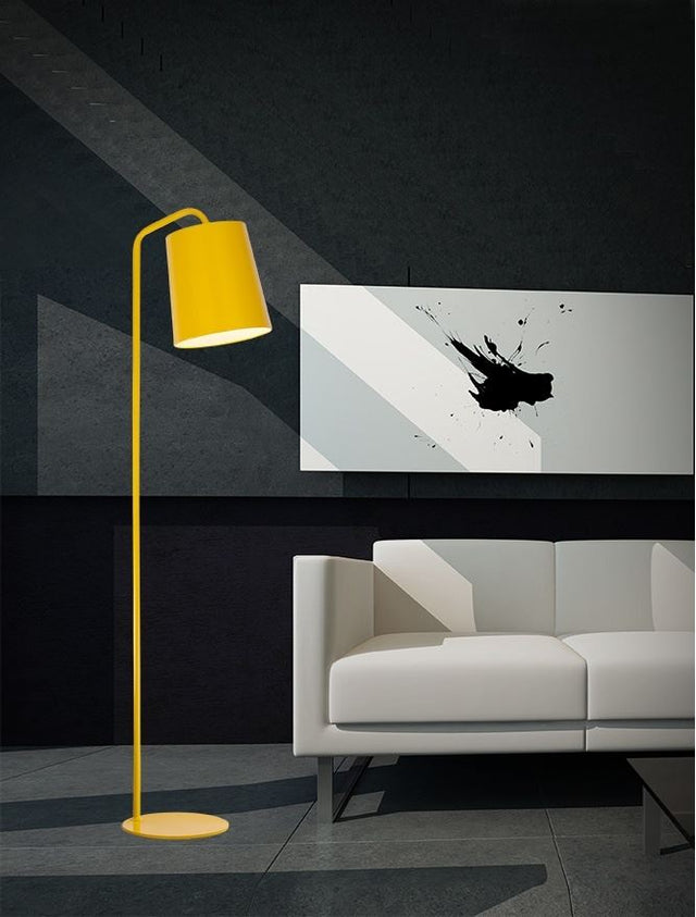 STABILE Matt Yellow Metal Outside Matt White Inside LED E27 1x12 Watt IP20 Bulb Excluded D: 30 H: 188 cm