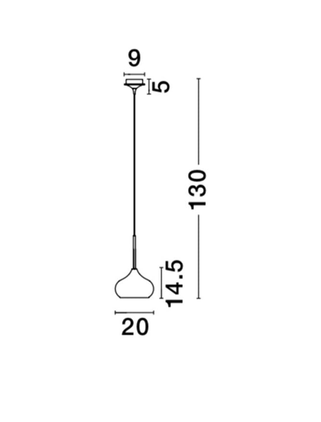 CIOTO Metal Matt Black Outside White Chrome Inside LED E14 1x5W Bulb Excluded D: 20 H1:14.5 H2:130 cm