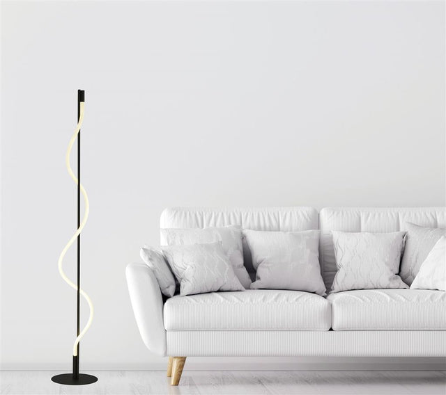 SERPENT 1LT LED FLOOR LAMP, BLACK WITH ACRYLIC