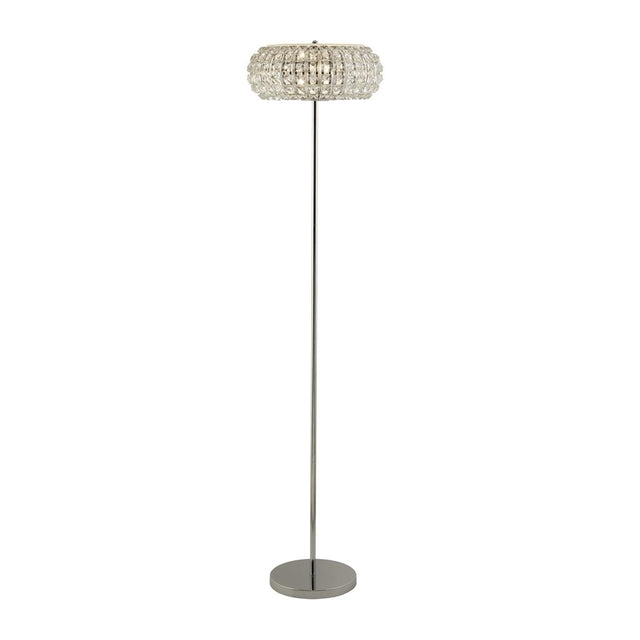 MARILYN 3LT CHROME FLOOR LAMP WITH CRYSTAL GLASS  AND CRYSTAL SAND DIFFUSER