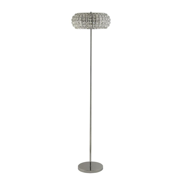 MARILYN 3LT CHROME FLOOR LAMP WITH CRYSTAL GLASS  AND CRYSTAL SAND DIFFUSER