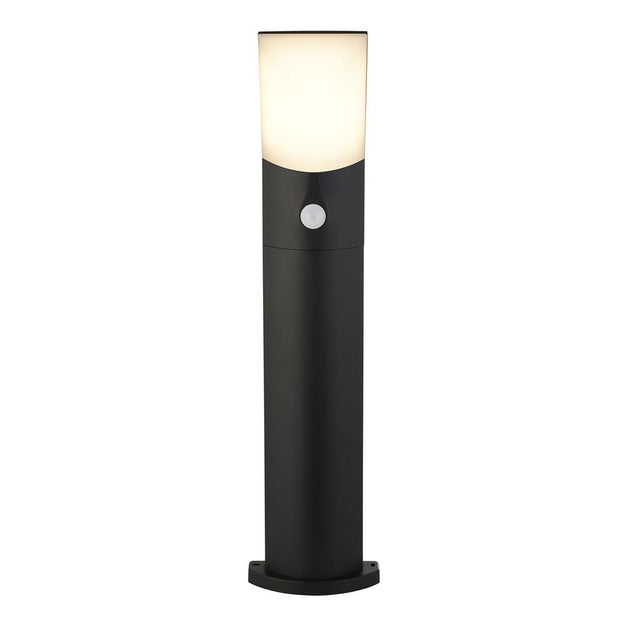 COPENHAGEN OUTDOOR 1LT LED POST WITH PIR SENSOR, DIE CAST WITH OPAL SHADE