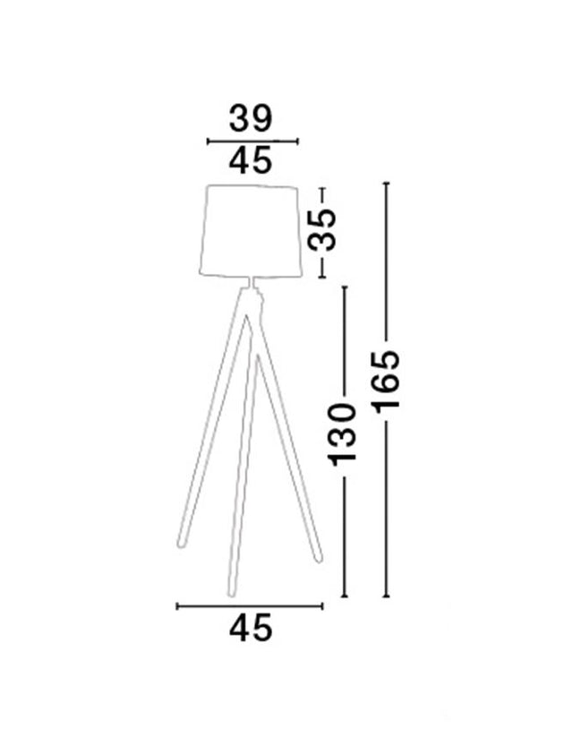 ALMA Natural Wood Sand White Shade Black Fabric Wire LED E27 1x12W Bulb Excluded D:45 H1:35H2: 165cm