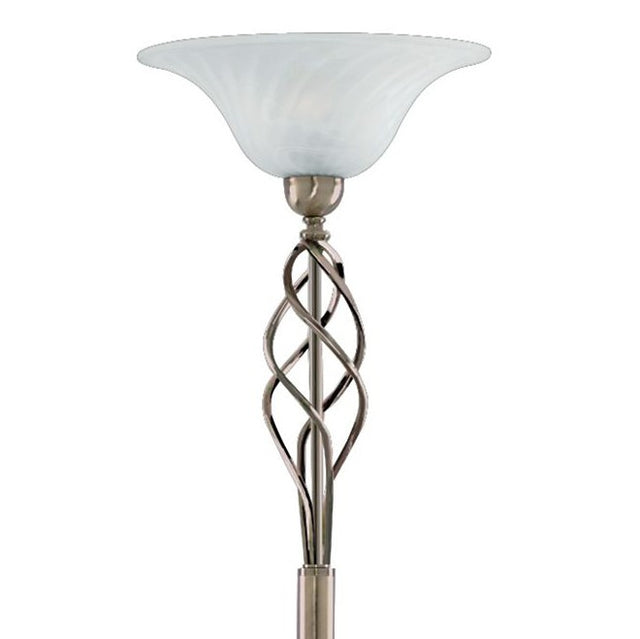 ZANZIBAR UPLIGHTER A/BRASS FLOOR LAMP CW MARBLE GLS