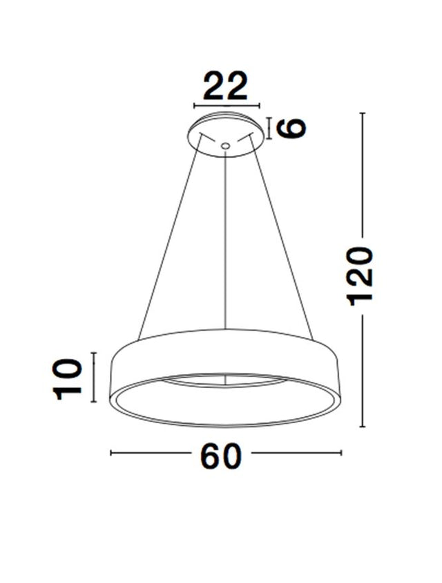 RANDO Matt White Aluminium & Acrylic LED 42 Watt 230 Volt 2700Lm 4000K IP20 D: 60 H: 120 cm